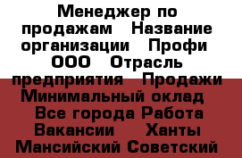 Менеджер по продажам › Название организации ­ Профи, ООО › Отрасль предприятия ­ Продажи › Минимальный оклад ­ 1 - Все города Работа » Вакансии   . Ханты-Мансийский,Советский г.